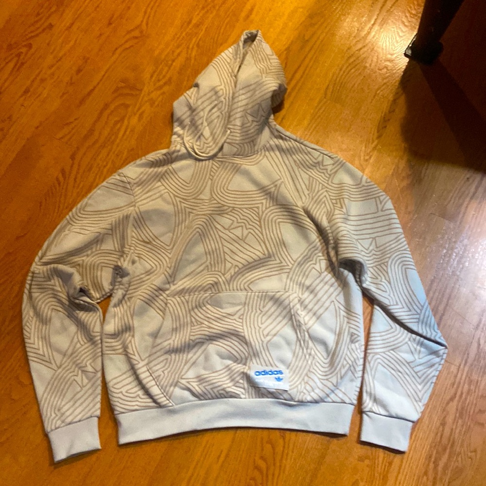 Medium Adidas original athletic club sweatshirt with a cool funky design